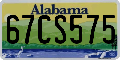 AL license plate 67CS575