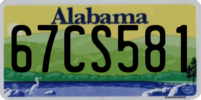 AL license plate 67CS581