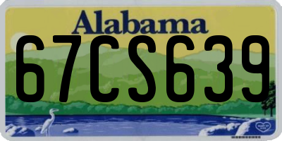 AL license plate 67CS639