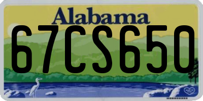 AL license plate 67CS650