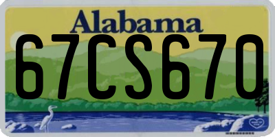 AL license plate 67CS670