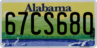 AL license plate 67CS680