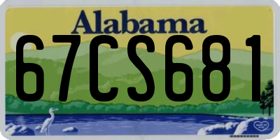 AL license plate 67CS681