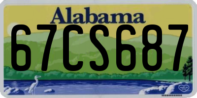 AL license plate 67CS687