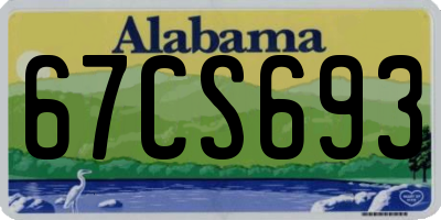 AL license plate 67CS693