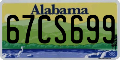 AL license plate 67CS699