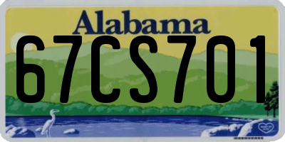 AL license plate 67CS701