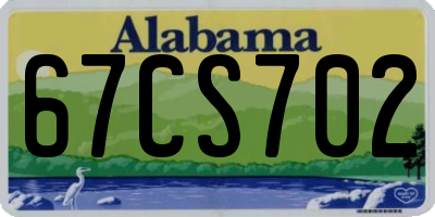 AL license plate 67CS702