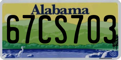 AL license plate 67CS703
