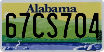 AL license plate 67CS704