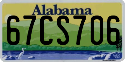 AL license plate 67CS706
