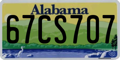 AL license plate 67CS707