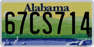 AL license plate 67CS714