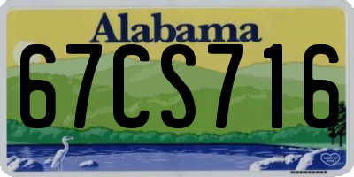 AL license plate 67CS716