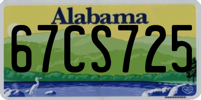 AL license plate 67CS725