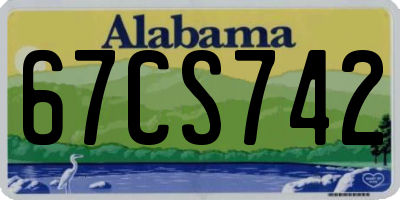 AL license plate 67CS742