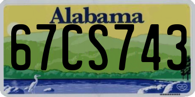 AL license plate 67CS743