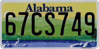AL license plate 67CS749