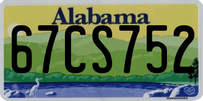 AL license plate 67CS752