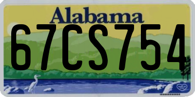 AL license plate 67CS754