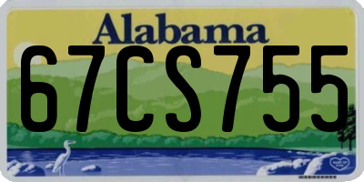 AL license plate 67CS755