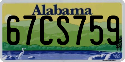 AL license plate 67CS759