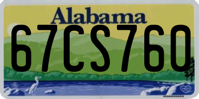 AL license plate 67CS760