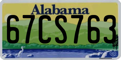 AL license plate 67CS763