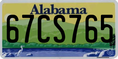 AL license plate 67CS765