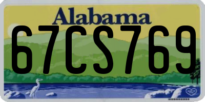 AL license plate 67CS769