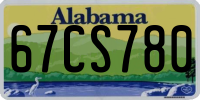AL license plate 67CS780