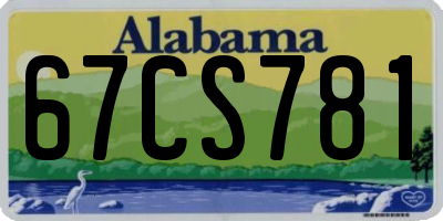 AL license plate 67CS781