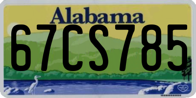 AL license plate 67CS785
