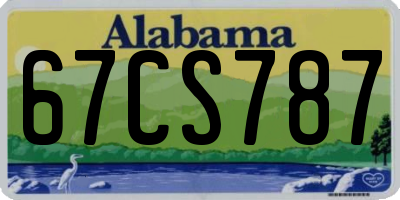 AL license plate 67CS787