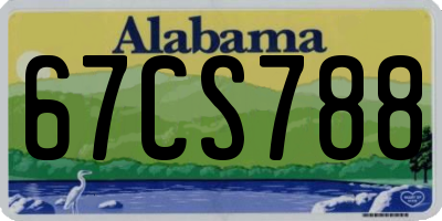 AL license plate 67CS788