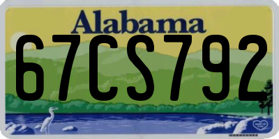 AL license plate 67CS792