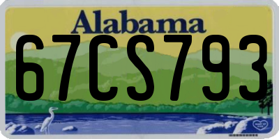AL license plate 67CS793