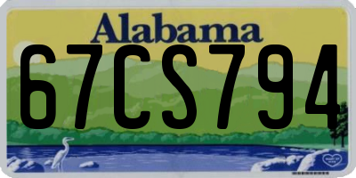 AL license plate 67CS794
