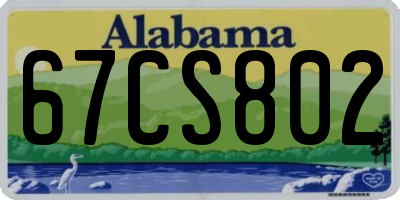 AL license plate 67CS802
