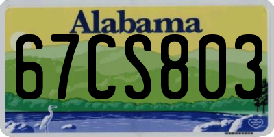 AL license plate 67CS803