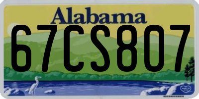 AL license plate 67CS807