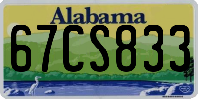 AL license plate 67CS833