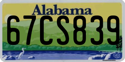 AL license plate 67CS839