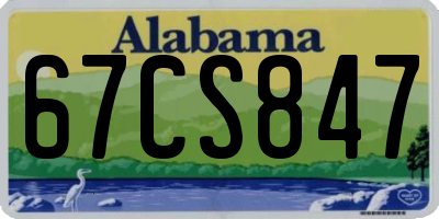 AL license plate 67CS847