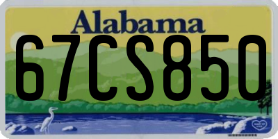 AL license plate 67CS850
