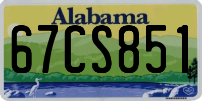 AL license plate 67CS851