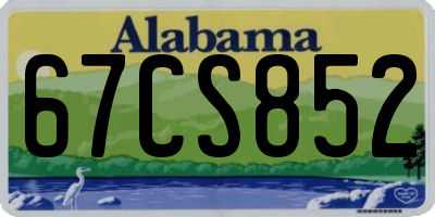 AL license plate 67CS852