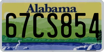 AL license plate 67CS854