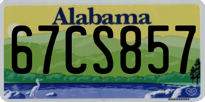 AL license plate 67CS857
