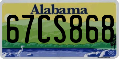 AL license plate 67CS868